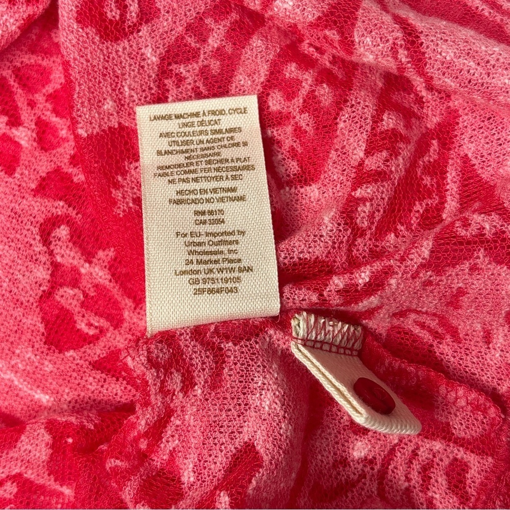 Free People Intimately Sheer Lace Burnout Long Sleeve Henley Top Size S - Picture 5 of 6